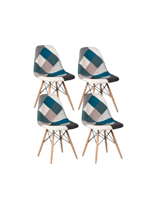 Pack 4 Sillas Eames Patchwork