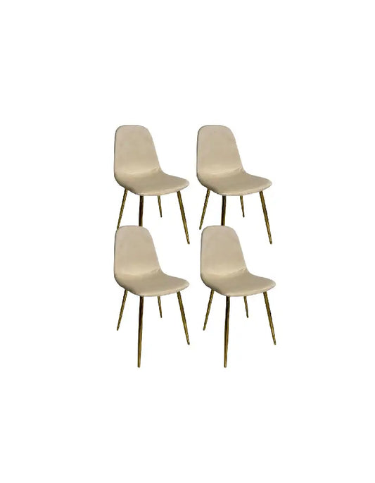 Pack 4 Sillas Smart Felpa (Patas Doradas)