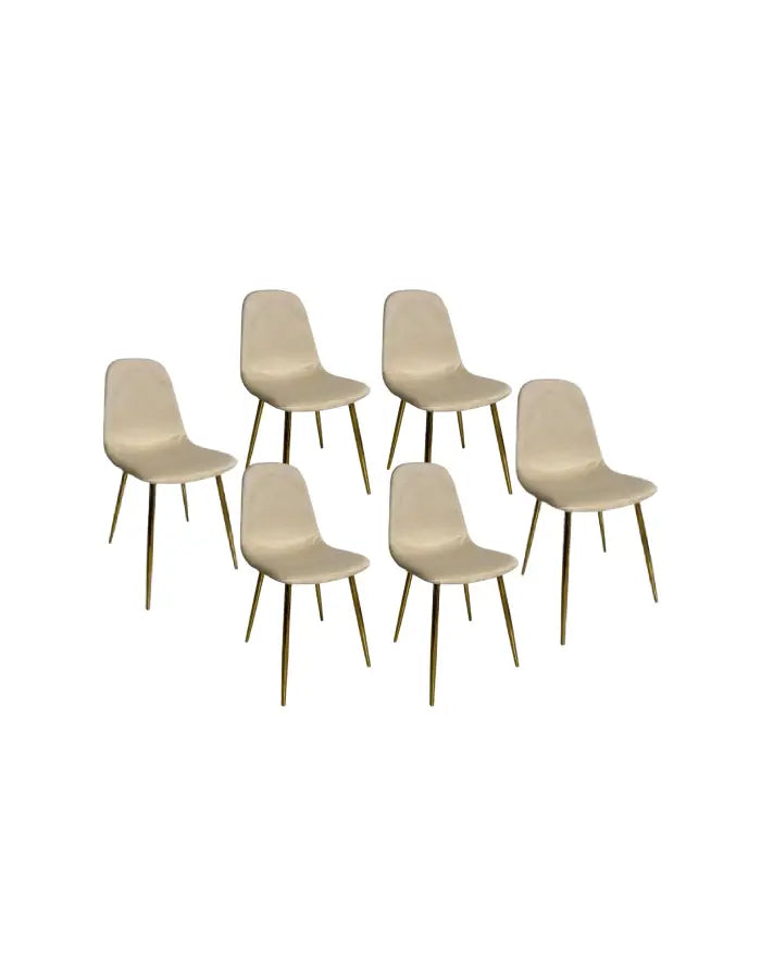 Pack 6 Sillas Smart Felpa (Patas Doradas)