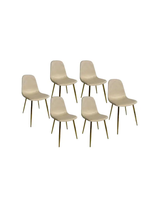Pack 6 Sillas Smart Felpa (Patas Doradas)
