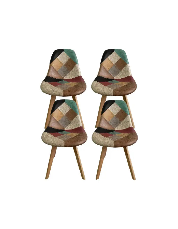 Pack 4 Sillas Patchwork Vintage ecocuero