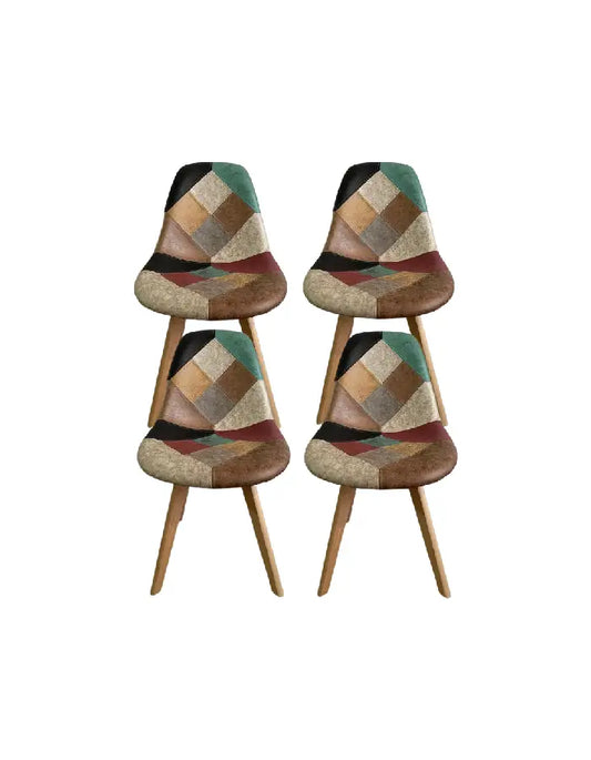 Pack 4 Sillas Patchwork Vintage ecocuero