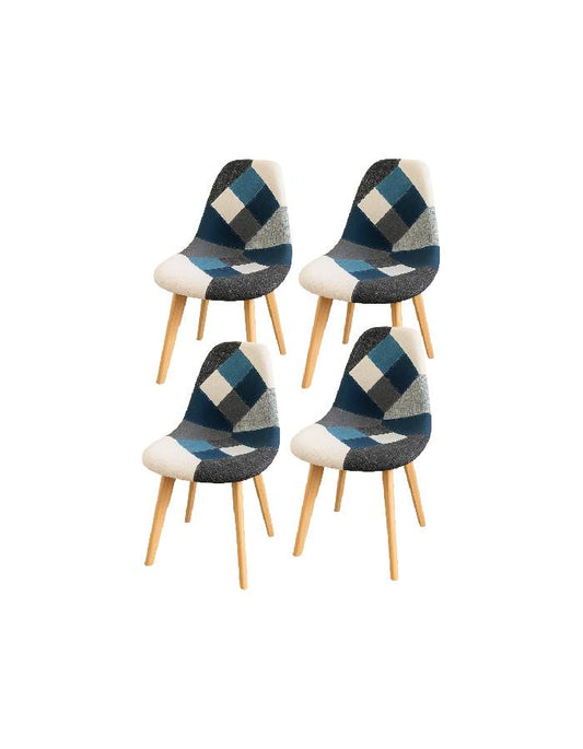 Pack 4 Sillas Patchwork Wood