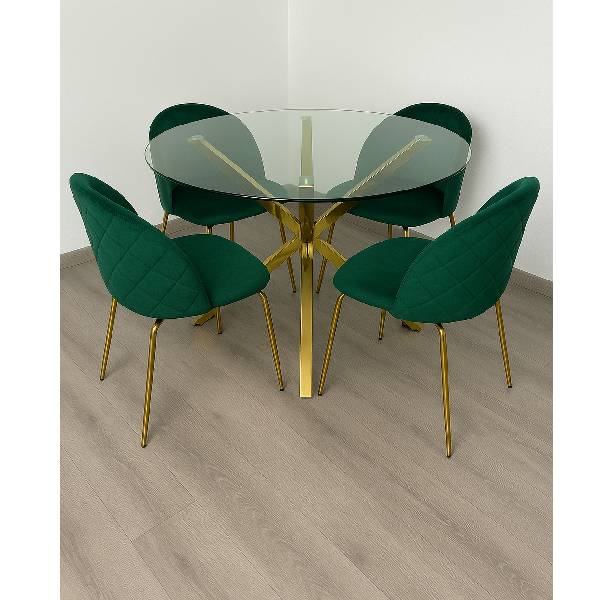 Comedor Redondo 4P Elegance Premium Cross Gold