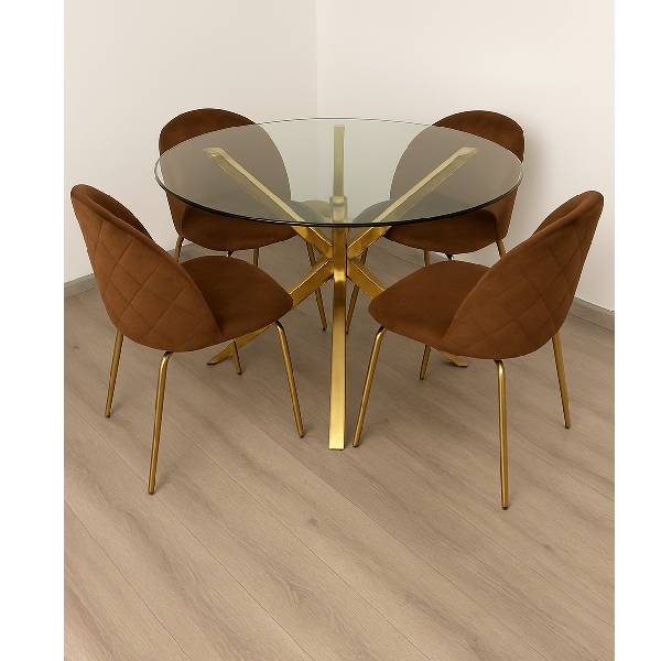 Comedor Redondo 6P Elegance Premium Cross Gold
