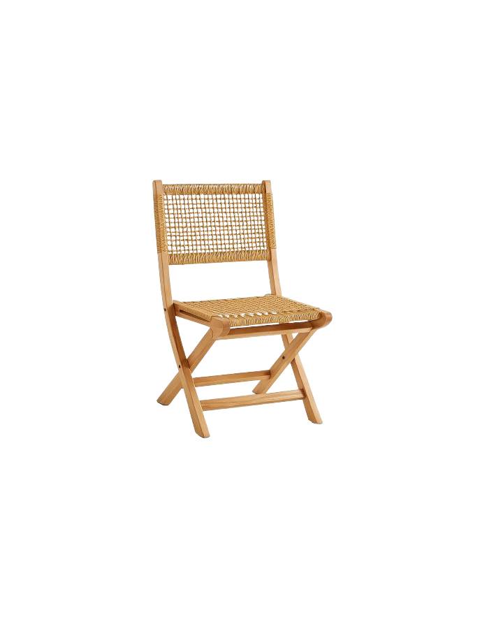 Silla Nido Plegable de Madera Rattan Natural