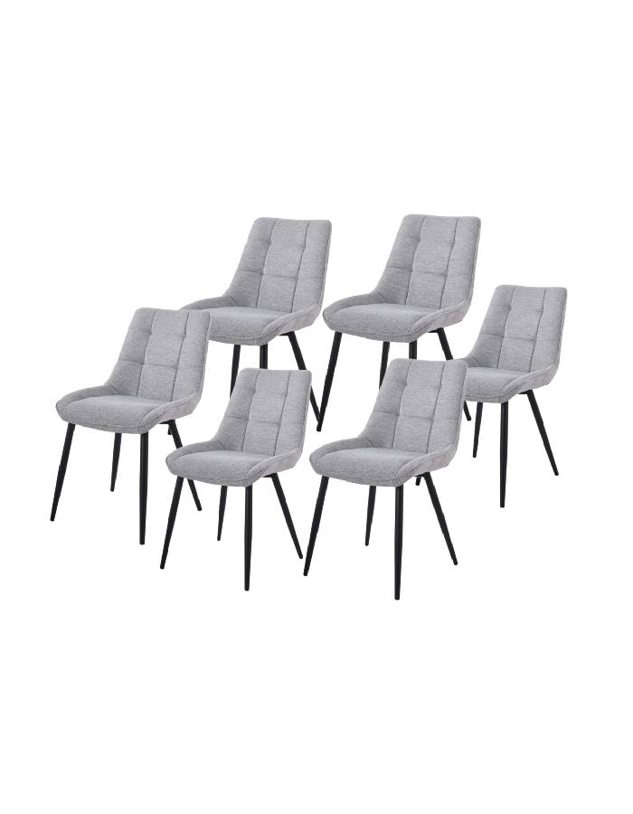 Pack 6 Sillas Arpi lino Patas Negras