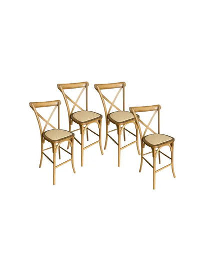 Pack 4 Taburetes Crossback Madera 66cm