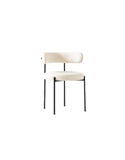 Silla Teddy de Tela con Patas Metálicas Negras