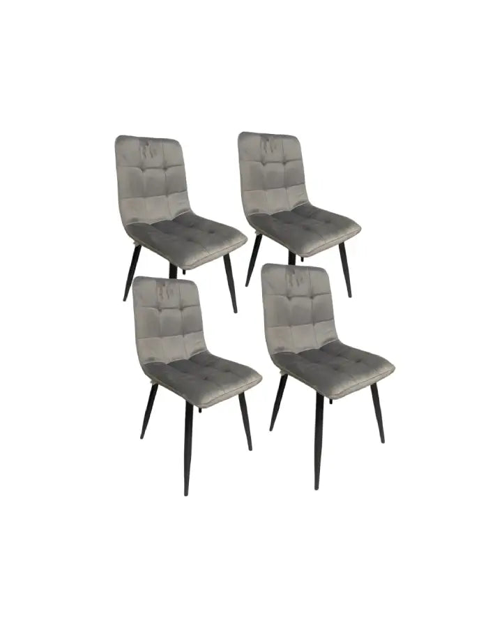 Set 4 Sillas Capitone GP Black Tercipelo