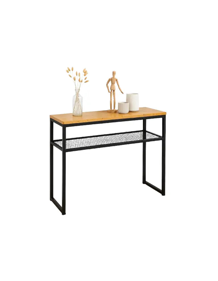 Arrimo Estilo Industrial con Repisa Metálica y Cubierta de Madera