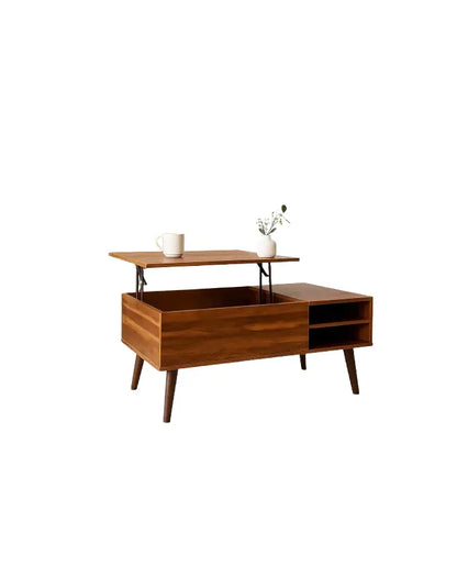 Mesa de Centro Rústica Greva Lift con Cajones y Repisa