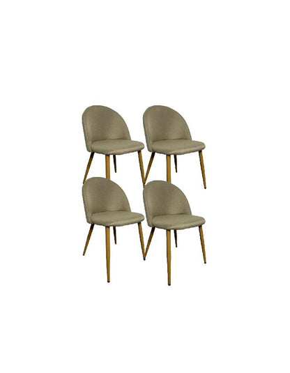 Pack 4 Sillas Gabrielle Lino Respaldo liso Patas Símil Madera