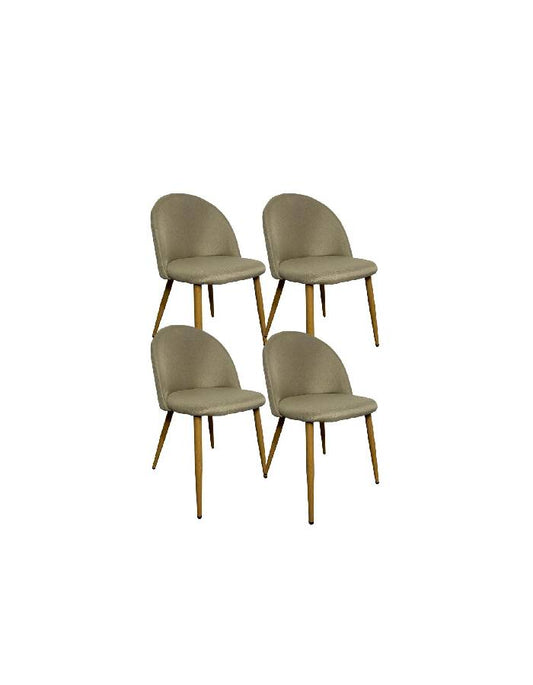 Pack 4 Sillas Gabrielle Lino Respaldo liso Patas Símil Madera (copia)