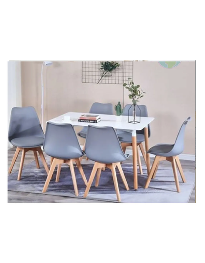 Comedor Nórdico Tulip Rectangular 6P