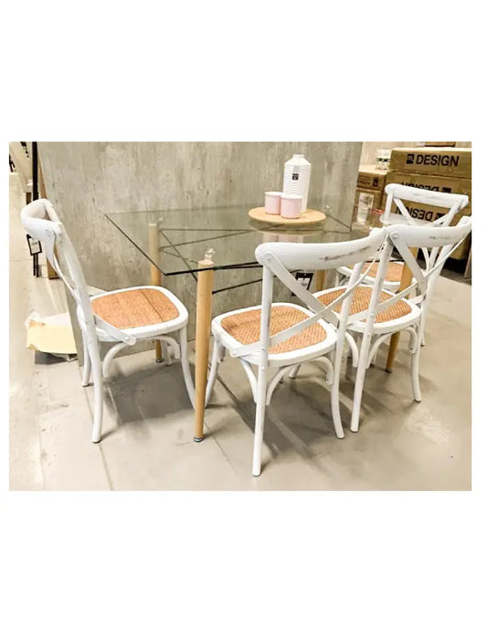Comedor Crossback Glass 4P
