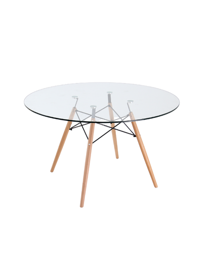 Mesa Eames Redonda Vidrio 100cm