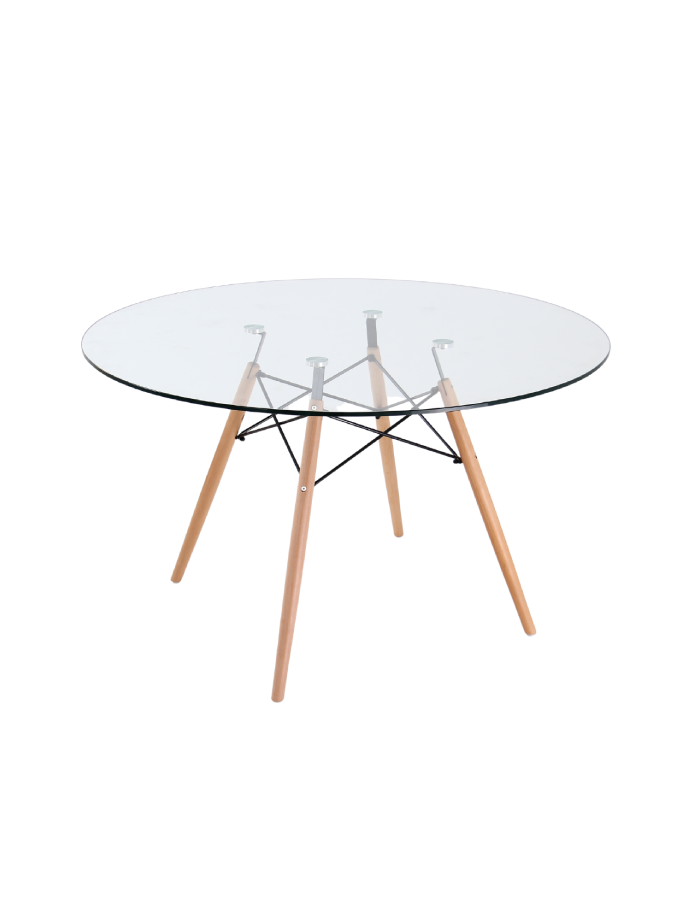Mesa Eames Redonda Vidrio 120cm