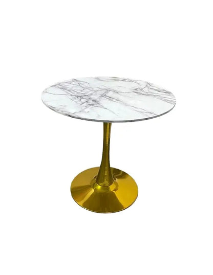 Mesa Tulip Gold MDF Simil Marmol 80cm