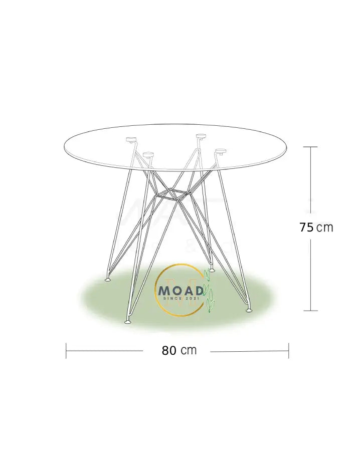 Mesa Vidrio Metálica 80cm