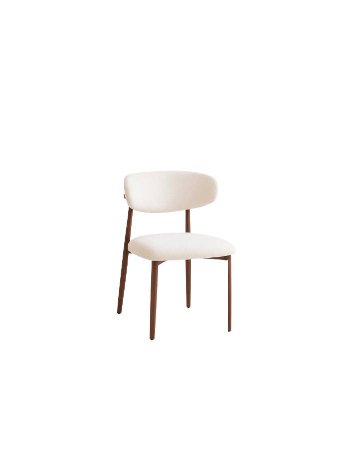Silla Bear de Tela con Patas Metálicas Madera
