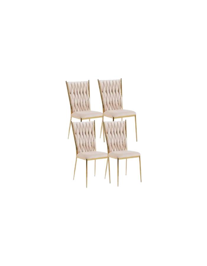 Pack 4 Sillas King Terciopelo Gold