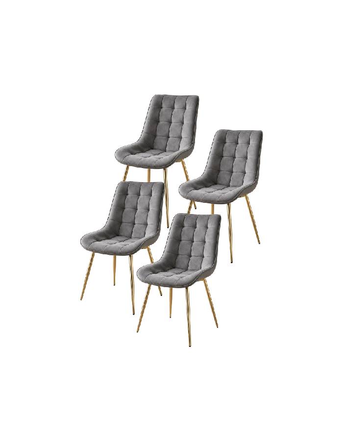Pack 4 Sillas de Comedor Macron Terciopelo patas doradas