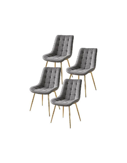 Pack 4 Sillas de Comedor Macron Terciopelo patas doradas