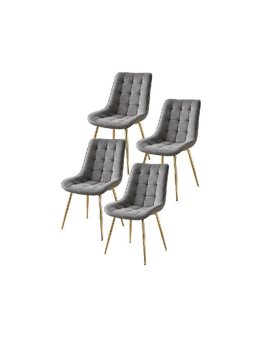 Pack 4 Sillas de Comedor Macron Terciopelo patas doradas