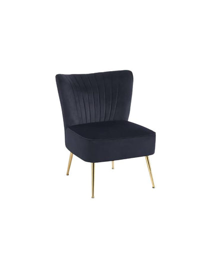 Sillón Glamour Noir con Patas Doradas - Negro
