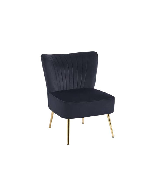 Sillón Glamour Noir con Patas Doradas - Negro