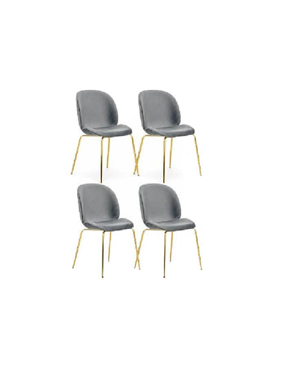 Pack 4 Sillas de Comedor Beetle Terciopelo Patas Doradas