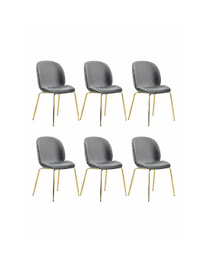 Pack 6 Sillas de Comedor Beetle Terciopelo Patas Doradas