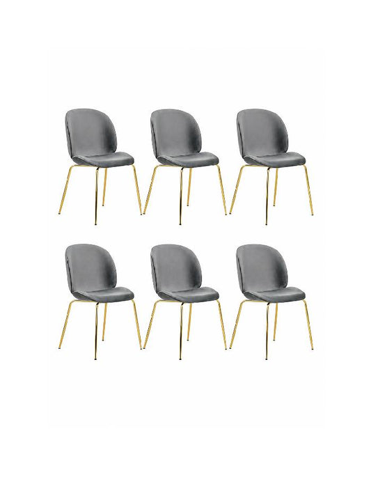 Pack 6 Sillas de Comedor Beetle Terciopelo Patas Doradas