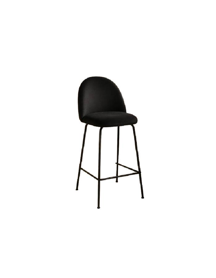Taburete Tokio Felpa Black 66cm Diseño con rombo