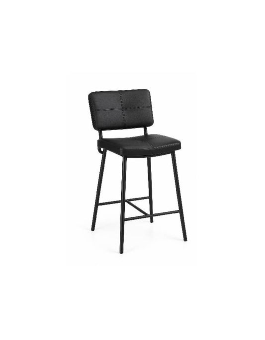 Taburete Alto Bronx Negro Vintage con Patas Metálicas Negras