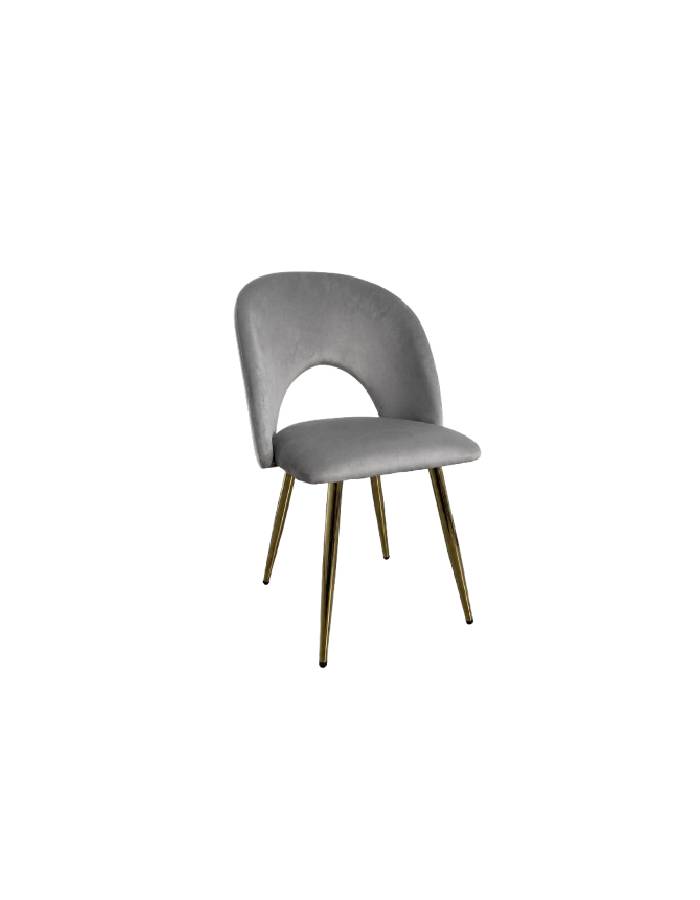 Silla de comedor en terciopelo Viena Patas doradas