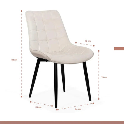 Silla de Comedor Macron Terciopelo patas negras