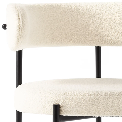 Silla Teddy de Tela con Patas Metálicas Negras