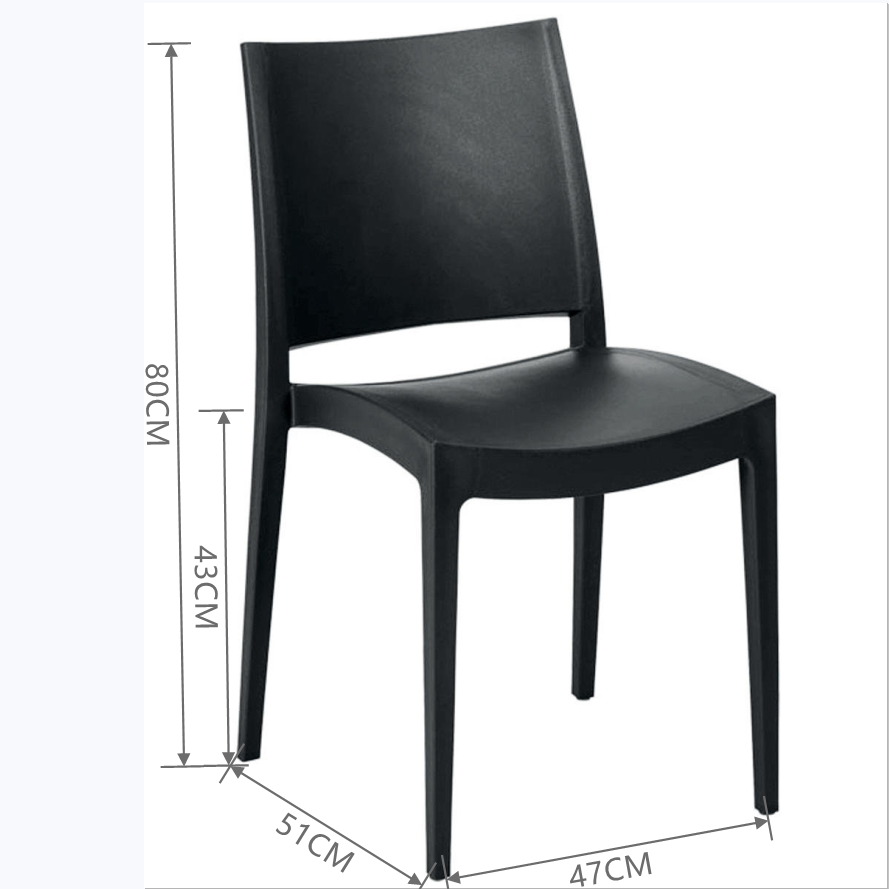 Pack 4 Sillas de Exterior Restaurant - Negra