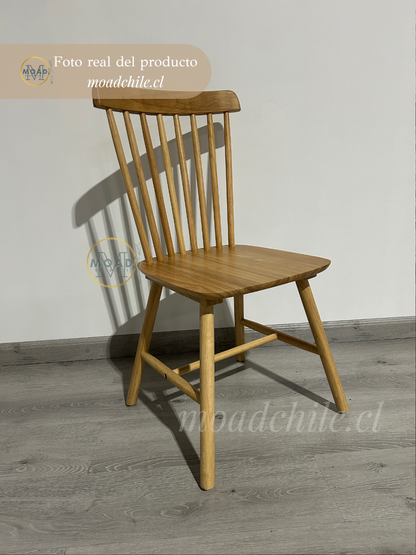 Pack 4 Sillas Windsor Madera Natural / Negra