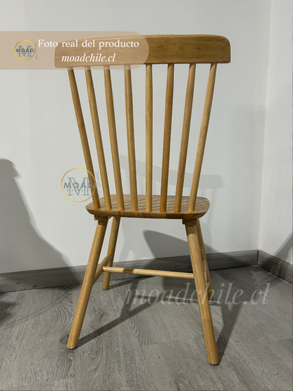 Pack 4 Sillas Windsor Madera Natural / Negra