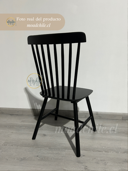Pack 4 Sillas Windsor Madera Natural / Negra