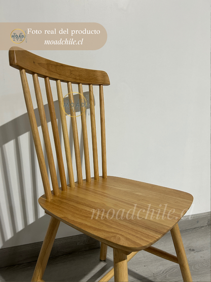 Pack 4 Sillas Windsor Madera Natural / Negra
