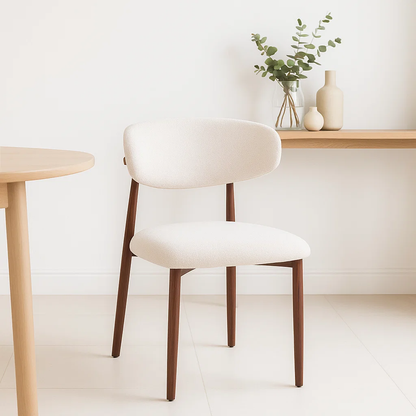 Silla Bear de Tela con Patas Metálicas Madera