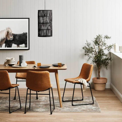 Silla de Comedor Burgos de Ecocuero y Metal