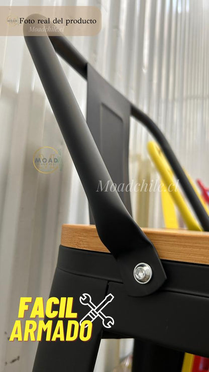 Taburete Tolix Madera Clara (77cm)