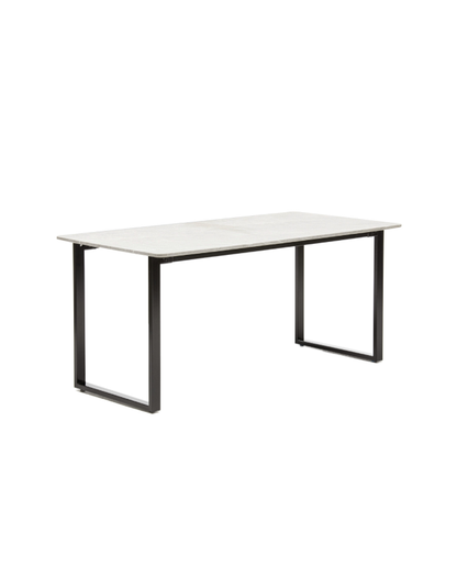 Mesa Mineiro Símil Mármol 160cm Patas Negras