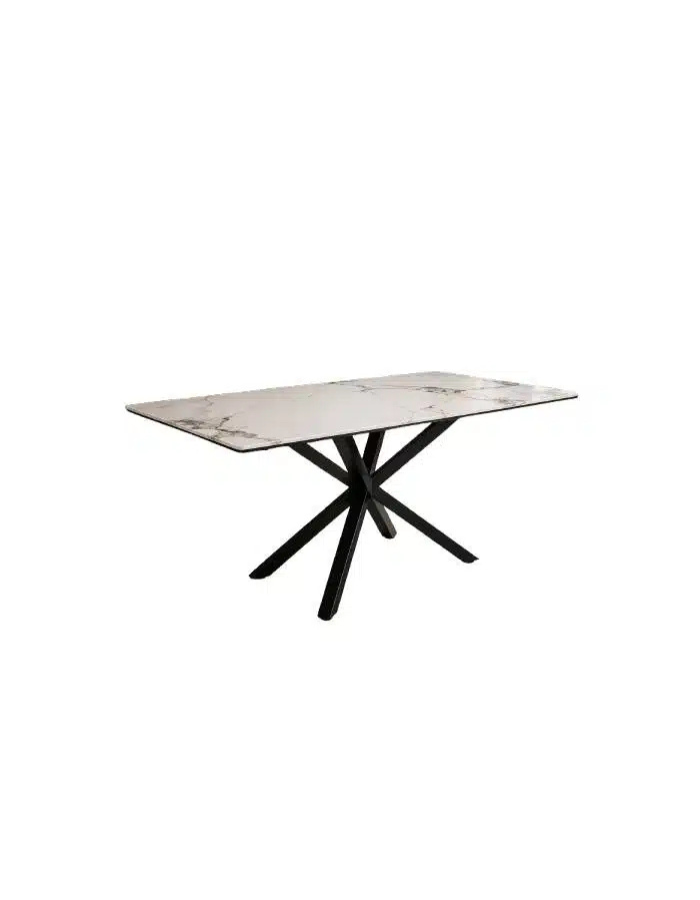 Mesa Cross Stone Black Rectangular 180cm