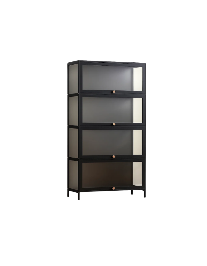 Vitrina BambooGlass 4 Niveles - Negro